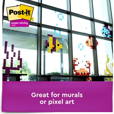 Post-it® Super Sticky Notes, 3" x 3", Red, 90 Sheets/Pad, 5 Pads/Pack (654-5SSRR)