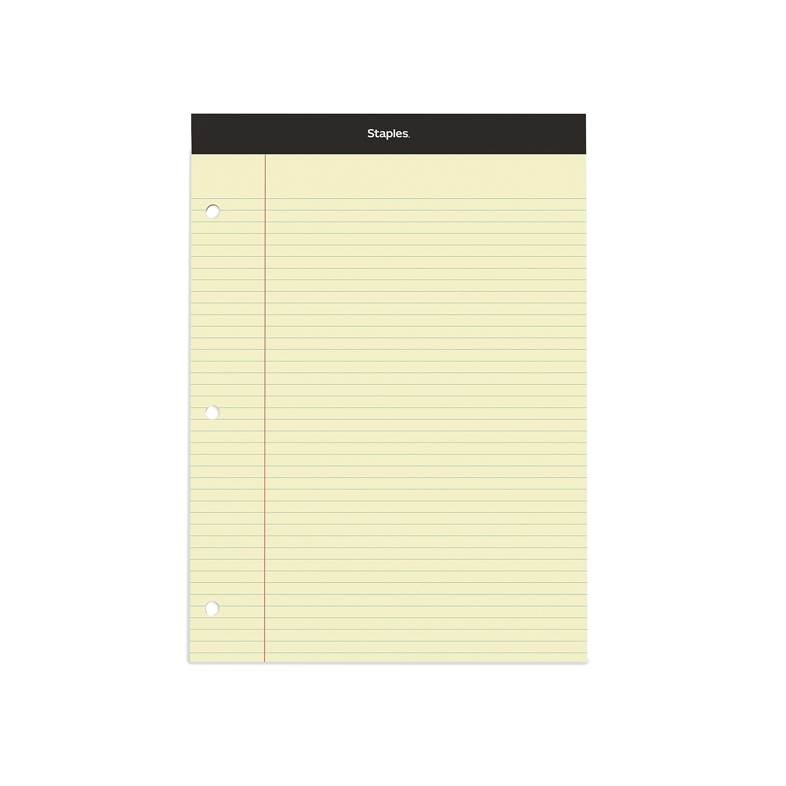 Staples Notepad, 8.5 x 11.75, Narrow Ruled, Canary, 100 Sheets/Pad, Each (ST57347)