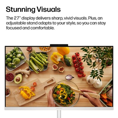 HP OmniStudio 27" All-in-One Desktop PC, Intel Core 5 120U, 8GB RAM, 512GB SSD, Windows 11 Home, Mouse & Keyboard (D77SXAA#ABA)