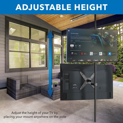 Mount-It! Full Motion TV Pole Mount for 32" to 55" TVs, Holds up to 55 lbs. Max., Black (MI-391XL)