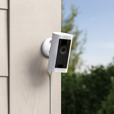 Ring Stick Up Cam Pro Plug In Indoor/Outdoor HDR Wired Security Camera, Black (B09CKJVYXP)