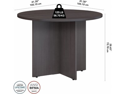 Bush Business Furniture 42" Round Conference Table, Storm Gray (99TB42RSG)