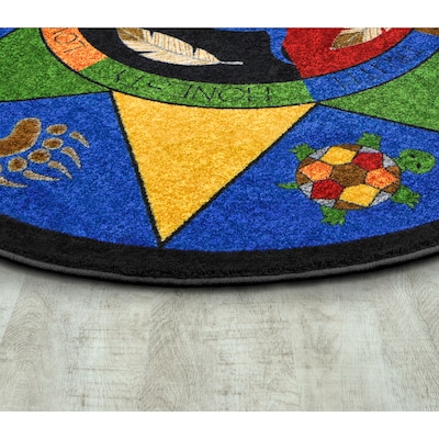 Joy Carpets Spirit of Truth Nylon 54 Round Machine Tufted Rug, Multicolored (1554H)