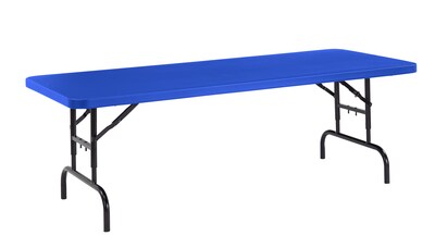 NPS BTA Series 30 x 72 Heavy Duty Height Adjustable Plastic Folding Table, Blue (BTA-3072-04)