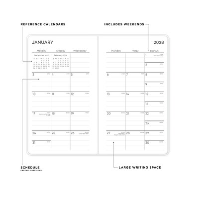 2027 Blue Sky Ashlyn 3.125 x 6.125 Calendar Year Monthly Standard Planner, Navy (156210-27)