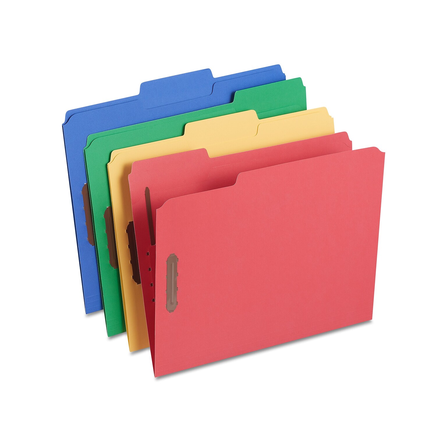 Staples Reinforced Classification Folders, 2 Expansion, Letter Size, Blue/Red/Green/Yellow, 50/Box (TR18341/18341)