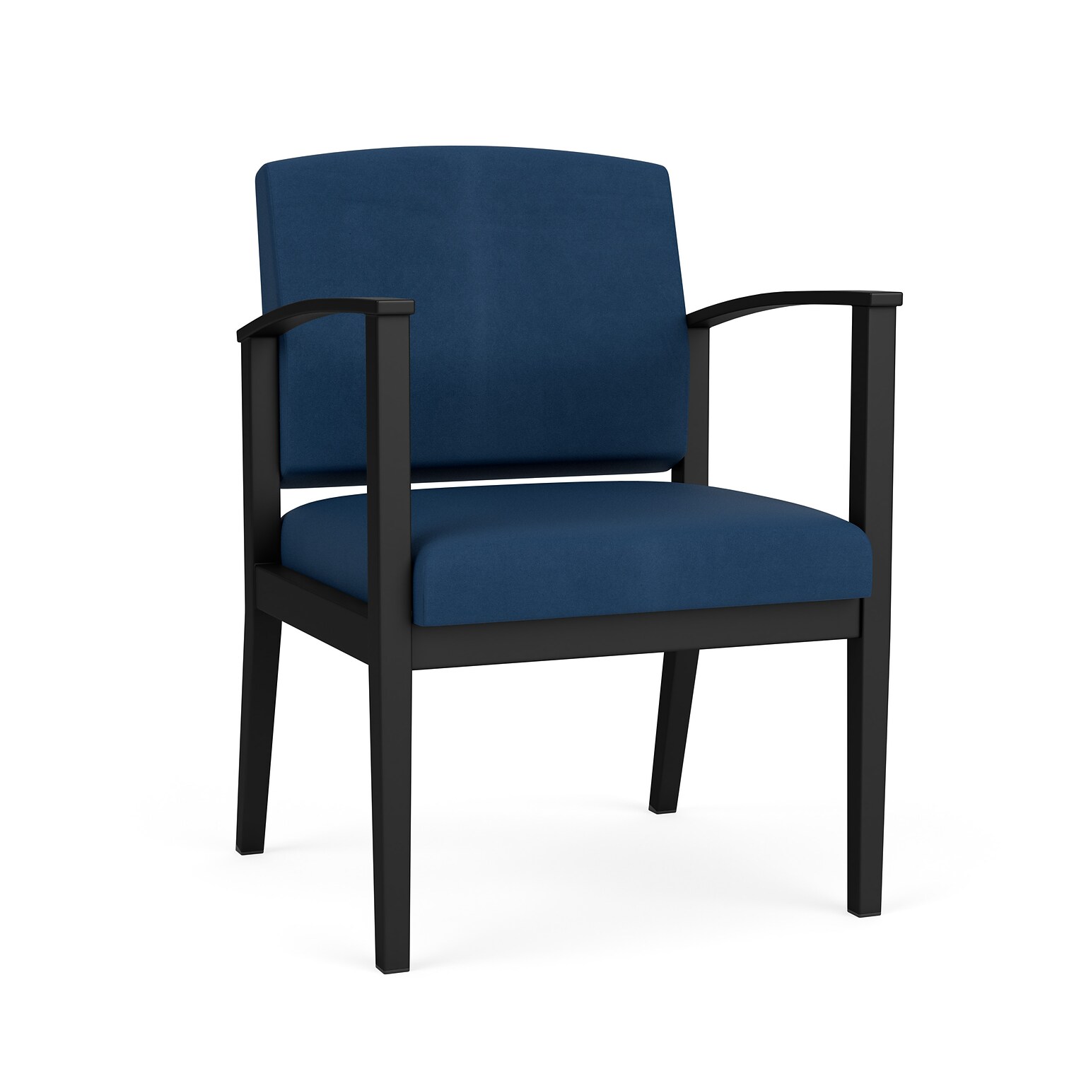 Lesro Amherst Steel Vinyl Guest Chair, Patriot Plus Blue Ridge/Black (AS1101.SBK-01PPBR)
