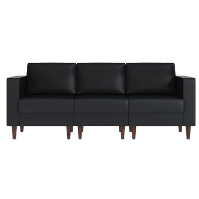 Flash Furniture Hercules Artemis LeatherSoft Reception Sofa, Black (ZB89213SBLK)