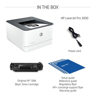 HP LaserJet Pro 3001dwe Wireless Black & White Printer with HP+ Smart Office Features, bonus 3 months Instant Ink (3G650E#BGJ)