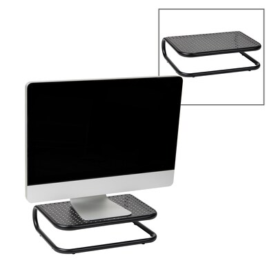 Mind Reader Monitor Stand and Ventilated Desktop Organizer, Black, 2/Pack (2CHORDMON-BLK)