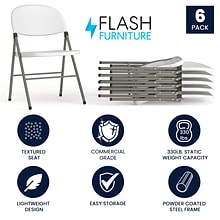 Flash Furniture HERCULES Folding Chair, White, 6/Pack (6DADYCD70WH)