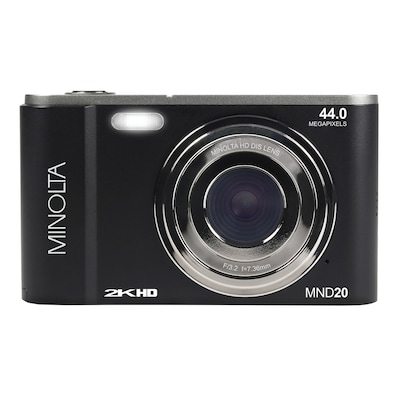 Minolta MND20 44 MP/2.7K Quad HD Digital Camera, 16x Digital Zoom, Black (ELBMND20BK)