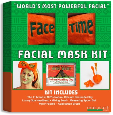 Aztec Secret Indian Healing Clay 1 lb Facial Mask Kit with Headband