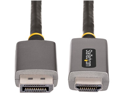 StarTech 6.6' 8K DisplayPort to HDMI Adapter Cable, Male to Male, Space Gray (133DISPLAYPORTHDMI21)