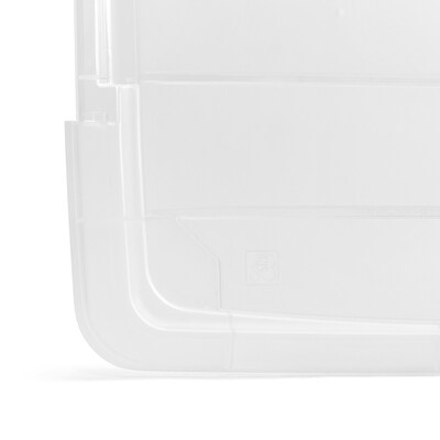 Iris 60 Quart Storage Container with Lid, Plastic, Clear, 4/Pack (500294)
