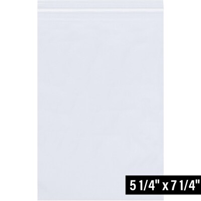 5.25 x 7.25 Reclosable Poly Bag, 1.6 Mil, Clear, 1000/Carton (PB13215)