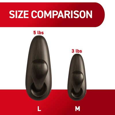 Command Large Hook, 5 lb., Brushed Nickel, 2/Pack (FC13-BN-2ES)