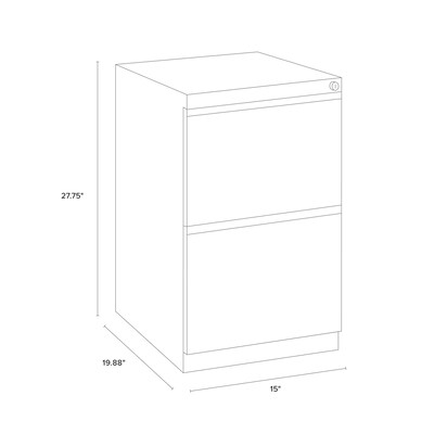 Quill Brand® 2-Drawer Vertical File Cabinet, Locking, Charcoal, Letter, 19.88"D (26819D)