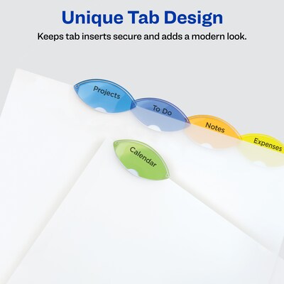 Avery Style Edge Insertable Plastic Dividers with Pocket, 5 Tabs, Multicolored (11292)