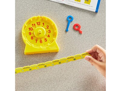 hand2mind NumberLine Clock Mini Student Clock, Yellow, 6/Set (92287)