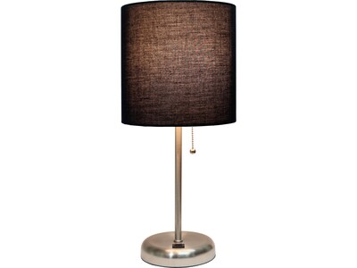 Creekwood Home Oslo LED Table Lamp, Brushed Steel/Black (CWT-2012-BK)