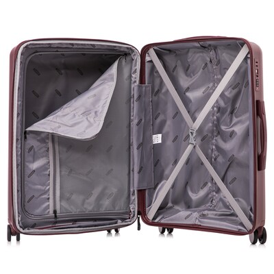 DUKAP Airley 3-Piece Hardside Spinner Luggage Set, TSA Checkpoint Friendly, Wine (DKAIRSML-WIN)