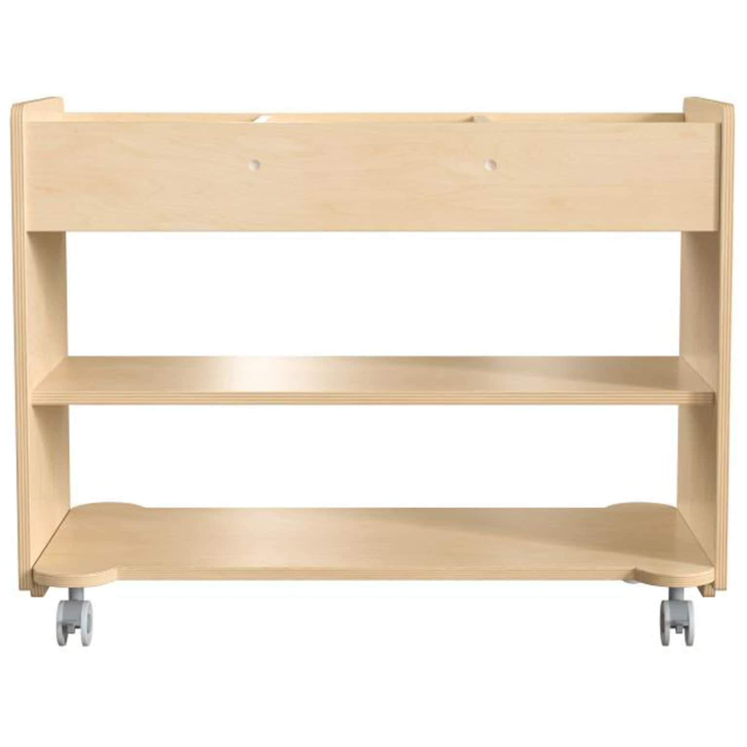 Flash Furniture Bright Beginnings Mobile 5-Section Storage Cart, 24.5H x 31W x 16D, Natural Birch Plywood (MK-KE24145-GG)