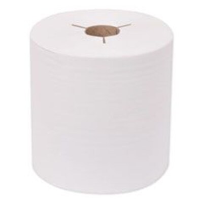 Tork Universal Hand Towel Roll, Notched, 7.5 x 630 ft, White, 6 Rolls/Carton (TRK8031600)