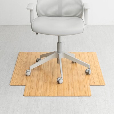 Anji Mountain Standard Bamboo Carpet & Hard Floor Chair Mat with Lip, 36 x 48, Natural (AMB24003)