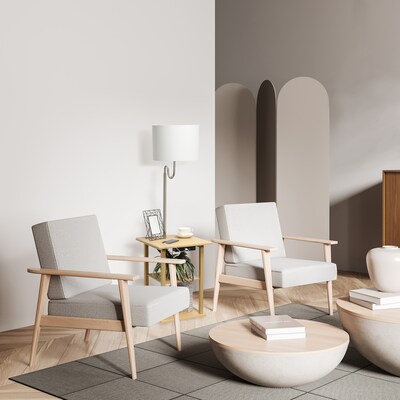 Simple Designs 57" Floor Lamp with Drum Shade, Tan (LF2016-TAN)