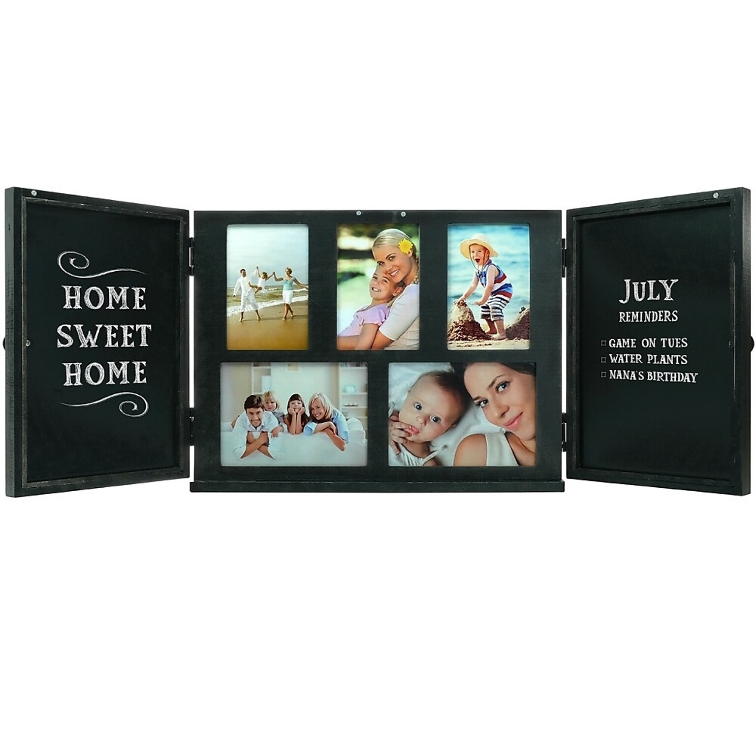 Excello Global Products Barndoor Picture Frame with Chalkboard, Black (EGP-HD-0413B)