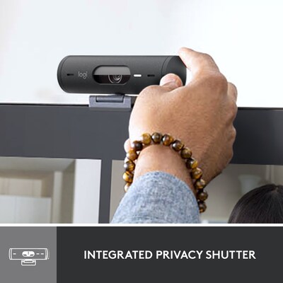 Logitech Brio 500 HD 1080p Webcam, 4 Megapixels, Graphite (960-001493)
