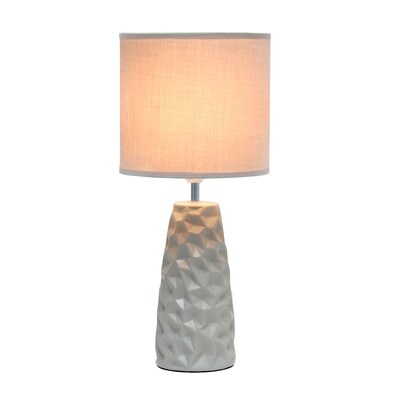 Simple Designs Sculpted Ceramic Table Lamp, Gray (LT2083-GRY)
