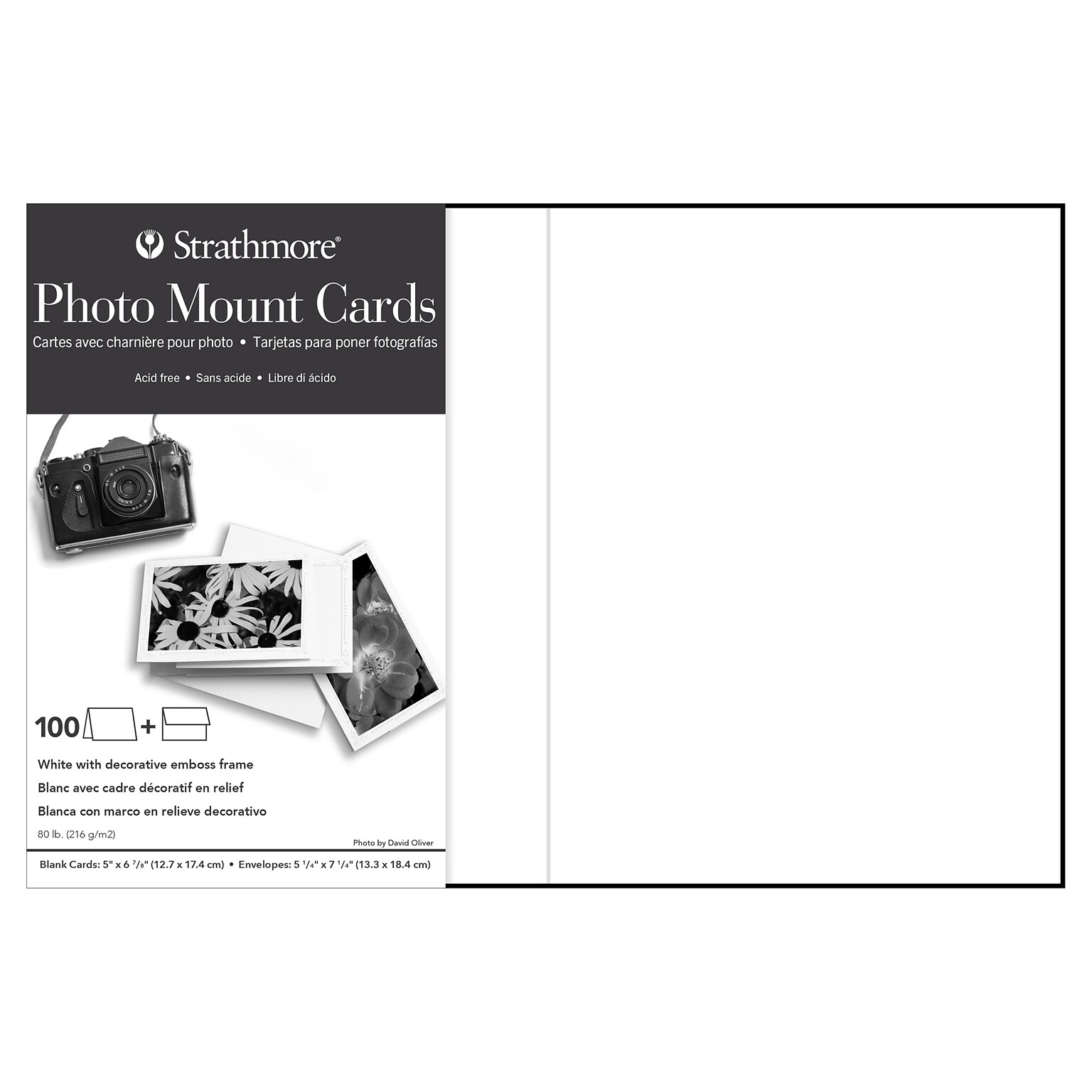 Strathmore Photo Mount Cards, 5 x 6.875, White, 200/Pack (STT1056801)
