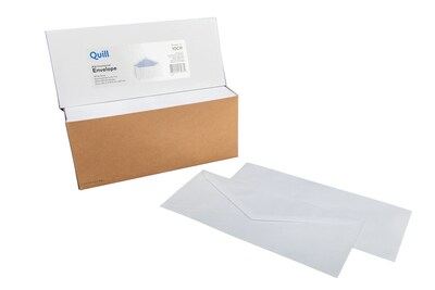 Quill Brand Gummed Security Tinted #10 Business Envelope, 4 1/8 x 9 1/2, White Wove, 500/Box (69679 / 70695)