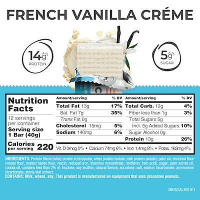 Power Crunch French Vanilla Protein Bar, 16.9 oz., 12 Bars/Box (XUS44276)