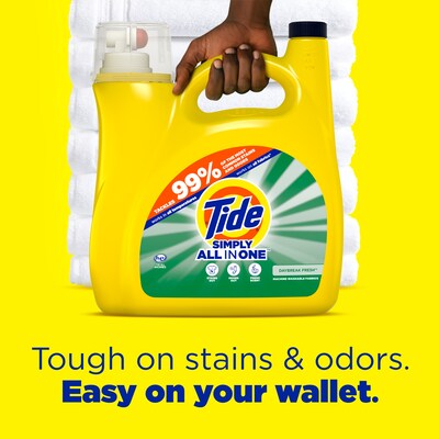 Tide Simply HE Liquid Laundry Detergent, Daybreak Fresh Scent, 85 Loads, 107 oz. (26837)