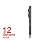Staples® Sonix® Retractable Gel Pens, Medium Point, 0.7mm, Black, 12/Pack (13561-CC)