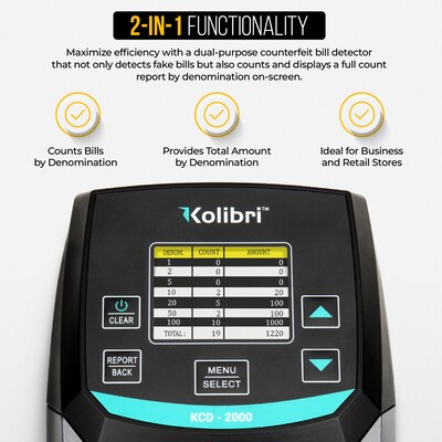 Kolibri KCD-2000 Counterfeit Detection Machine, Multicolored (KCD-2000)
