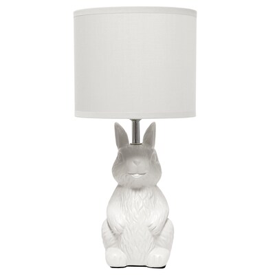 Simple Designs Cute Wonders 16.33" LED Table Lamp, White (LT2117-WHT)