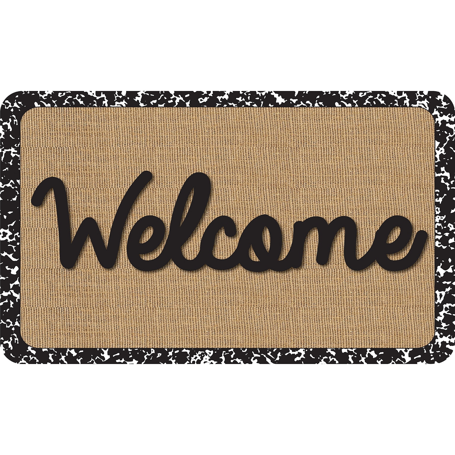 Ashley Productions The Original Fun Mat, Welcome Mat, 18 x 30, Burlap Composition Welcome (ASH91307)