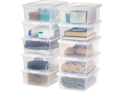 Iris 6 Qt. Snap Lid Storage Tote, Clear, 10/Pack (500074)
