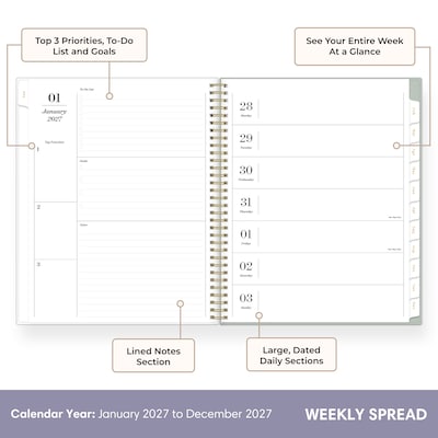 2027 Blue Sky Sincerely Jules 8.5 x 11 Weekly & Monthly Planner (164245)