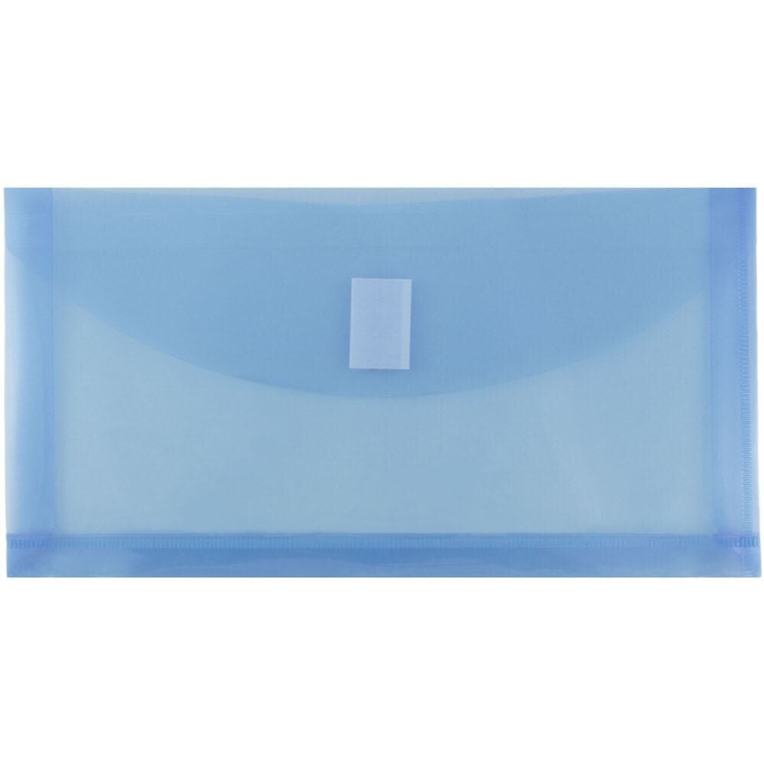 JAM Paper Premium Plastic Filing Envelope with Hook & Loop Closure, 5 1/4 x 10, Blue, 3/Pack (921V1BUX3)