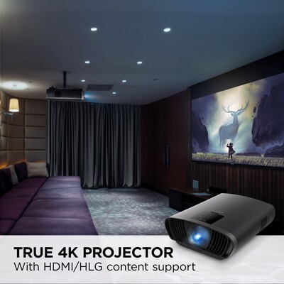 ViewSonic 4K UHD Projector with 2900 LED Lumens, Bluetooth Speakers and Wi-Fi, Black (X100-4K)