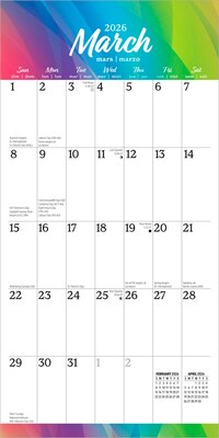 2026 BrownTrout Big & Bright Large Print 12" x 12" Monthly Wall Calendar (9798330702459)