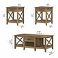Bush Furniture Key West 47" x 24" Coffee Table with 2 End Tables, Reclaimed Pine (KWS023RCP)