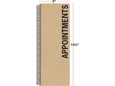 Global Printed Products 5" x 13.5" Daily Appointment Book, Kraft, 2/Pack (SPLS-0083)