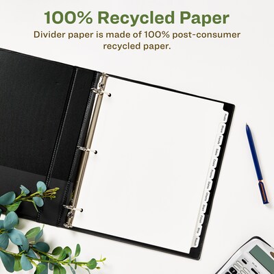 Avery Index Maker EcoFriendly Paper Dividers with Print & Apply Label Sheets, 12 Tabs, White, 5 Sets/Pack (11582)