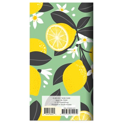 2027 TF Publishing Lemons 3.5" x 6.5"  Monthly Standard Planner, Paperboard Cover, Multicolored (27-7024)